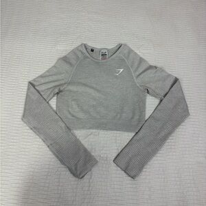 Gymshark Heather Gray Long Sleeve Crop Top